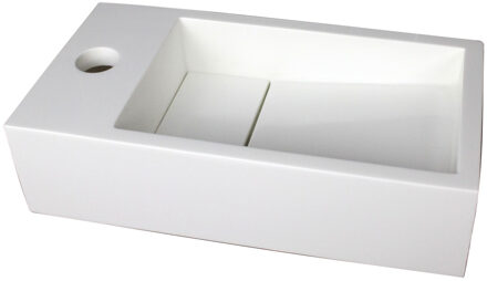 Luca Fontein Luca Sanitair 35x18x9cm Solid Surface Met Kraangat Links Of Rechts Mat Wit