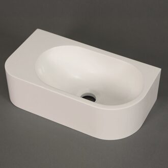 Luca Fontein Luca Sanitair Wand 40x21.5x12 cm Mineral Stone Zonder Kraangat Glans Wit Links Luca Sanitair