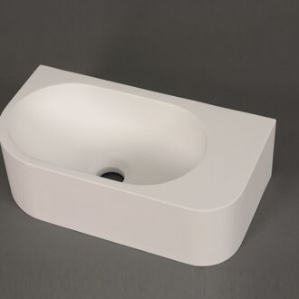 Luca Fontein Luca Sanitair Wand 40x21.5x12 cm Solid Surface Zonder Kraangat Mat Wit Rechts Luca Sanitair