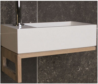 Luca Fonteinset Luca Sanitair Iris 35x18,5x9 cm Omkeerbaar Glans Wit (met kraangat)