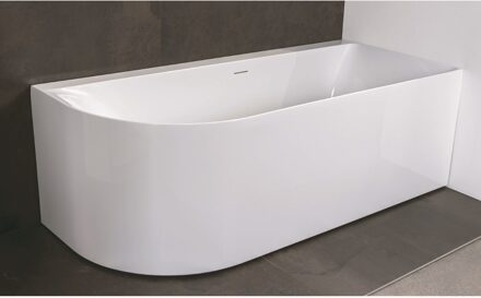 Luca Half Vrijstaand Hoekbad Rechts Luca Sanitair Primo Acryl 180x80x60 cm Glans Wit (inclusief afvoer en sifon)