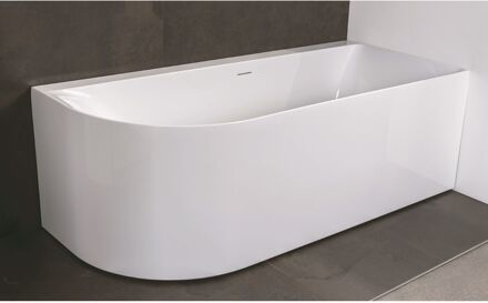 Luca Half Vrijstaand Hoekbad Rechts Luca Sanitair Primo Acryl 180x80x60 cm Glans Wit (inclusief afvoer en sifon)