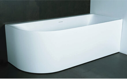 Luca Half Vrijstaand Hoekbad Rechts Luca Sanitair Primo Acryl 180x80x60 cm Mat Wit (inclusief afvoer en sifon)