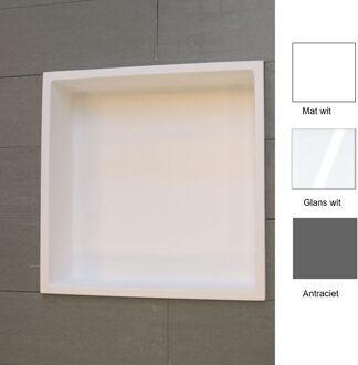 Luca Inbouwnis Luca Sanitair 29.5x29.5x8 cm Polystone Glans Wit