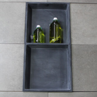 Luca Inbouwnis Luca Sanitair 59,5x29,5x8cm Solid Surface 2 Vakken Rechthoek Mat Wit