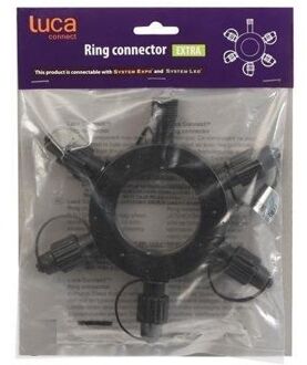 Luca lighting Connect xp ring zwart 6-way connector - h1.5xd20cm - Woonaccessoires en seizoensgebondendecoratie
