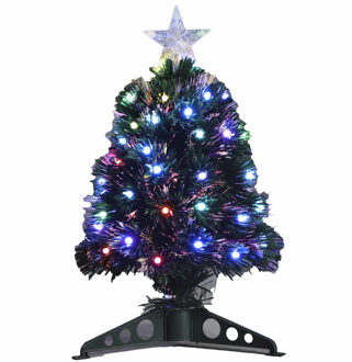 Luca lighting Fiber optic kerstboom/kunst kerstboom met gekleurde lampjes 45 cm Multi