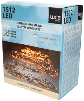 Luca lighting Kerstverlichting - 1512 lampjes - afstandsbediening - warm wit - 9.7 m - clusterverlic