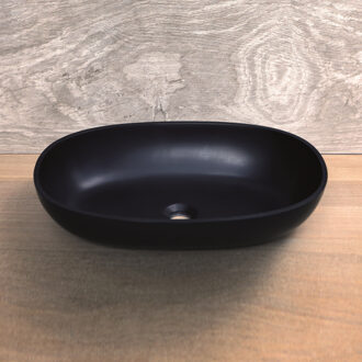 Luca Opzetwastafel Luca Sanitair Ovaal 57x38x13.5 Solid Surface Antraciet