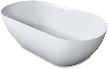 Luca Vrijstaand Ligbad Luca Sanitair Vasca 175x80x58 cm Mineraal Marmer Glans Wit (inclusief afvoer en sifon)