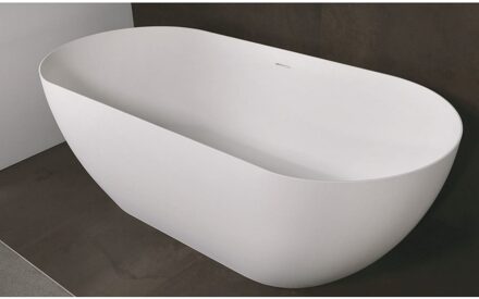 Luca Vrijstaand Ligbad Luca Sanitair Vasca 175x80x58 cm Solid Surface Mat Wit (inclusief afvoer en sifon)