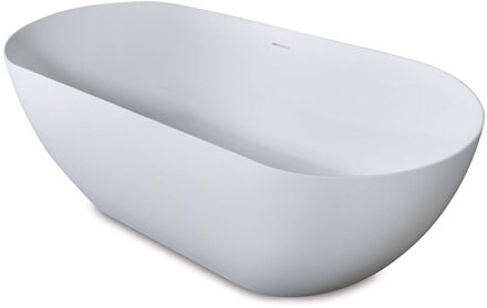 Luca Vrijstaand Ligbad Luca Sanitair Vasca 175x80x58 cm Solid Surface Mat Wit (inclusief afvoer en sifon)