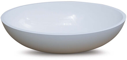 Luca Waskom Luca Sanitair Ovaal 48x32x12cm Mineral Stone 8mm Dik Glans Wit
