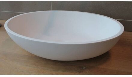 Luca Waskom Luca Sanitair Ovaal 48x32x12cm Solid Surface 8mm Dik Mat Wit