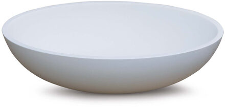 Luca Waskom Luca Sanitair Ovaal 48x32x12cm Solid Surface 8mm Dik Mat Wit