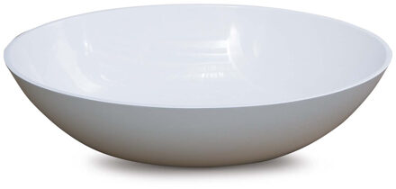 Luca Waskom Luca Sanitair Ovaal 57x40x14cm Mineral Stone 8mm Dik Glans Wit