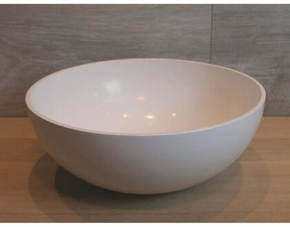 Luca Waskom Luca Sanitair Rond 40x40x15 cm Mineral Stone 8 mm Dik Glans Wit Luca Sanitair