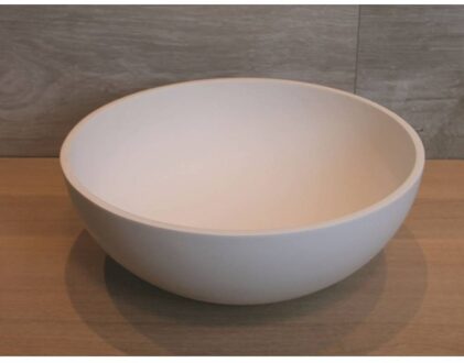 Luca Waskom Luca Sanitair Rond 40x40x15 cm Solid Surface 8 mm Dik Mat Wit Luca Sanitair