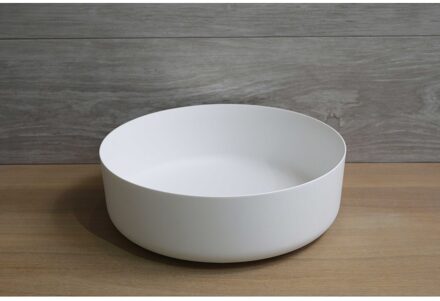 Luca Waskom Opbouw Rond Luca Sanitair 42x42x13,5 cm Solid Surface Mat Wit Luca Sanitair