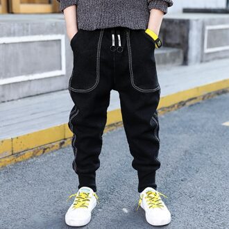 Lucalucky Zwarte Jeans Broek Voor Jongens Lente Jongens Denim Schade Broek Elastische Taille Casual Solid Kinderen Broek Kleding 4-16T 10