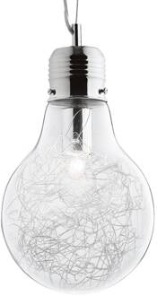 Luce Max - hanglamp in gloeilampvorm helder, alu, chroom