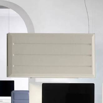Luceplan Diade LED hanglamp verticaal beige 180cm aluminium, wit, beige