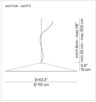 Luceplan Koinè LED hanglamp vilt 927 Ø110cm grijs