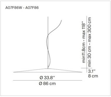 Luceplan LED hanglamp vilt 927 Ø86cm antraciet