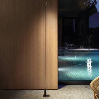 Luceplan LED tuinpadverlichting Flia, 75 cm hoog, zwart, kunststof zwart mat