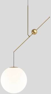 Luceplan Malamata hanglamp messing, 119 cm geborsteld messing, opaal