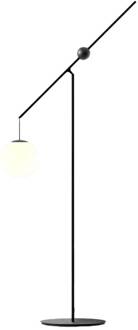 Luceplan Malamata vloerlamp, mat zwart matzwart, opaal