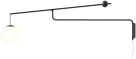 Luceplan Malamata wandlamp, mat zwart matzwart, opaal