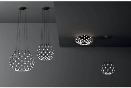 Luceplan Mesh Wireless hanglamp, Ø 100 cm, 4 m, Bluetooth zwart