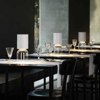 Luceplan Nui mini tafellamp met accu IP54, wit wit, helder