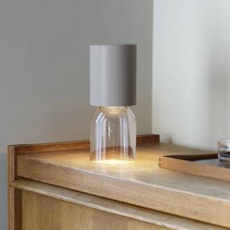 Luceplan Nui mini tafellamp met accu IP54, zand zandgrijs, helder