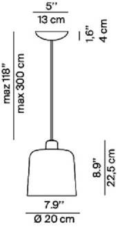 Luceplan Zile hanglamp mat wit, Ø 20 cm wit mat