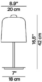 Luceplan Zile tafellamp duifgrijs, hoogte 42 cm duifgrijs mat