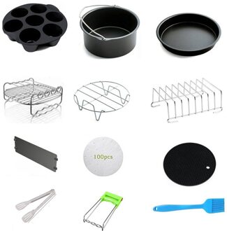 Lucht Friteuse Accessoires Anti Verbranden Metalen Beugel Siliconen Pad Hittebestendig Keuken Klemmen Lucht Friteuse Deel 12 stk