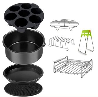 Lucht Friteuse Accessoires Anti Verbranden Metalen Beugel Siliconen Pad Hittebestendig Keuken Klemmen Lucht Friteuse Deel 8 stk