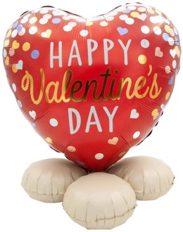 Lucht gevulde ballon op voetje happy Valentine day confetti