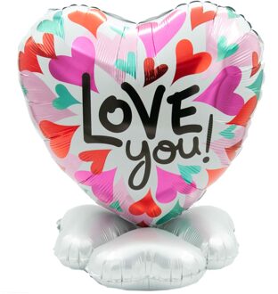 Lucht gevulde ballon op voetje i love you retro