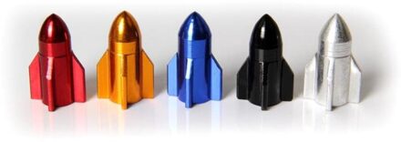 Lucht Nozzle Cap Aluminium Legering Raket Vorm Road Fiets Motor Fiets Auto Band Velgen Stem Air Valve Cap Valve stofkap