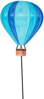 Luchtballon steker metaal blauw 18x65cm
