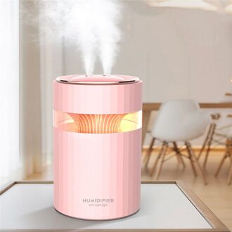 Luchtbevochtiger Multifunctionele Usb Opladen Cool Mist Luchtbevochtiger Diffuser Voor Home Office Wit/Roze