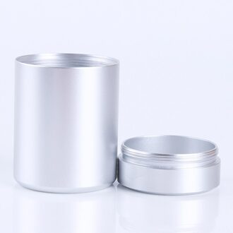 Luchtdicht Geur Proof Container Aluminium Herb Stash Pot Thee Koffie Opbergdoos Thee Caddies Doos zilver