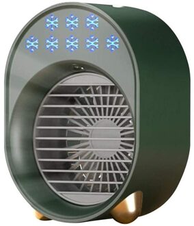 Luchtkoeler Ventilator Mini Desktop Airconditioner Met Nachtlampje Mini Usb Water Koelventilator Luchtbevochtiger Luchtreiniger Multifunctionele Zomer groen