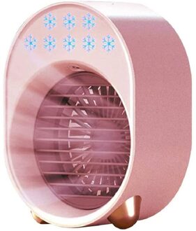 Luchtkoeler Ventilator Mini Desktop Airconditioner Met Nachtlampje Mini Usb Water Koelventilator Luchtbevochtiger Luchtreiniger Multifunctionele Zomer roze