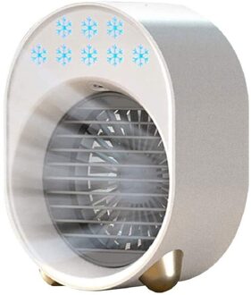 Luchtkoeler Ventilator Mini Desktop Airconditioner Met Nachtlampje Mini Usb Water Koelventilator Luchtbevochtiger Luchtreiniger Multifunctionele Zomer wit