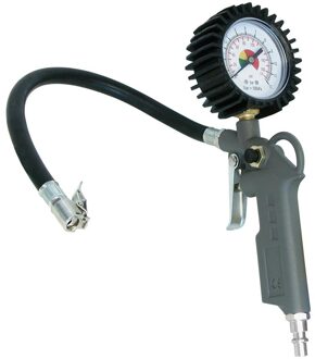 luchtpistool met manometer aluminium grjis Grijs