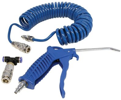luchtpistool + spiraalslang 5 meter blauw